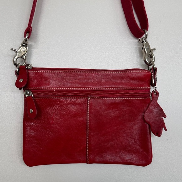 Handbags - Roots Red Leather Crossbody Bag